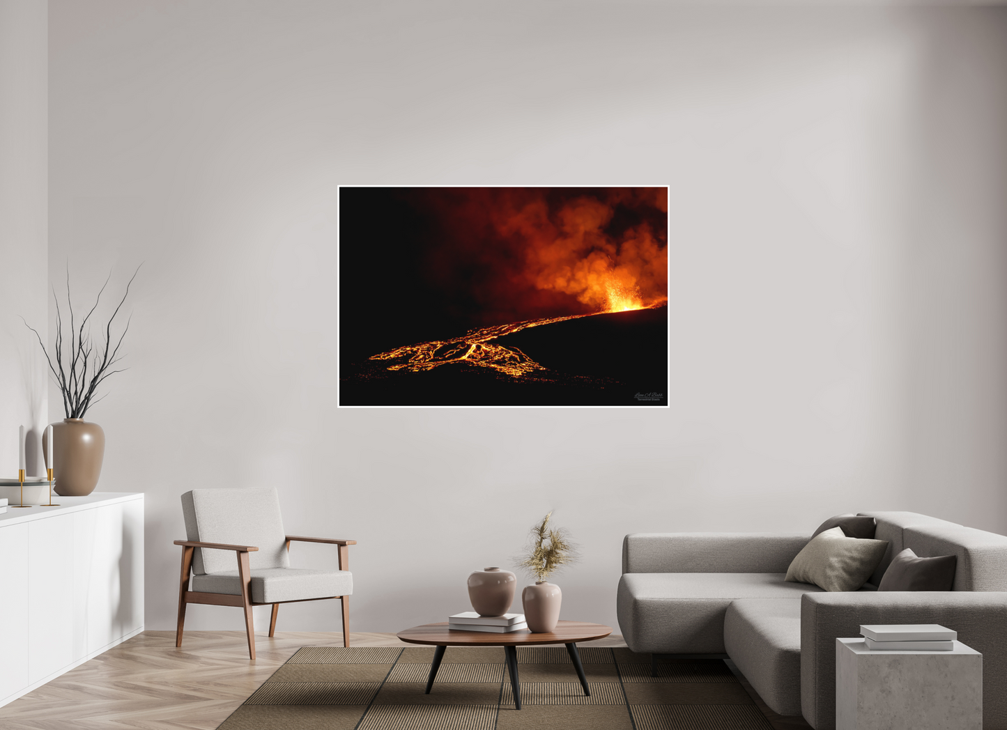 66 x 44″, Print with Matte Lamination Flux of Flame