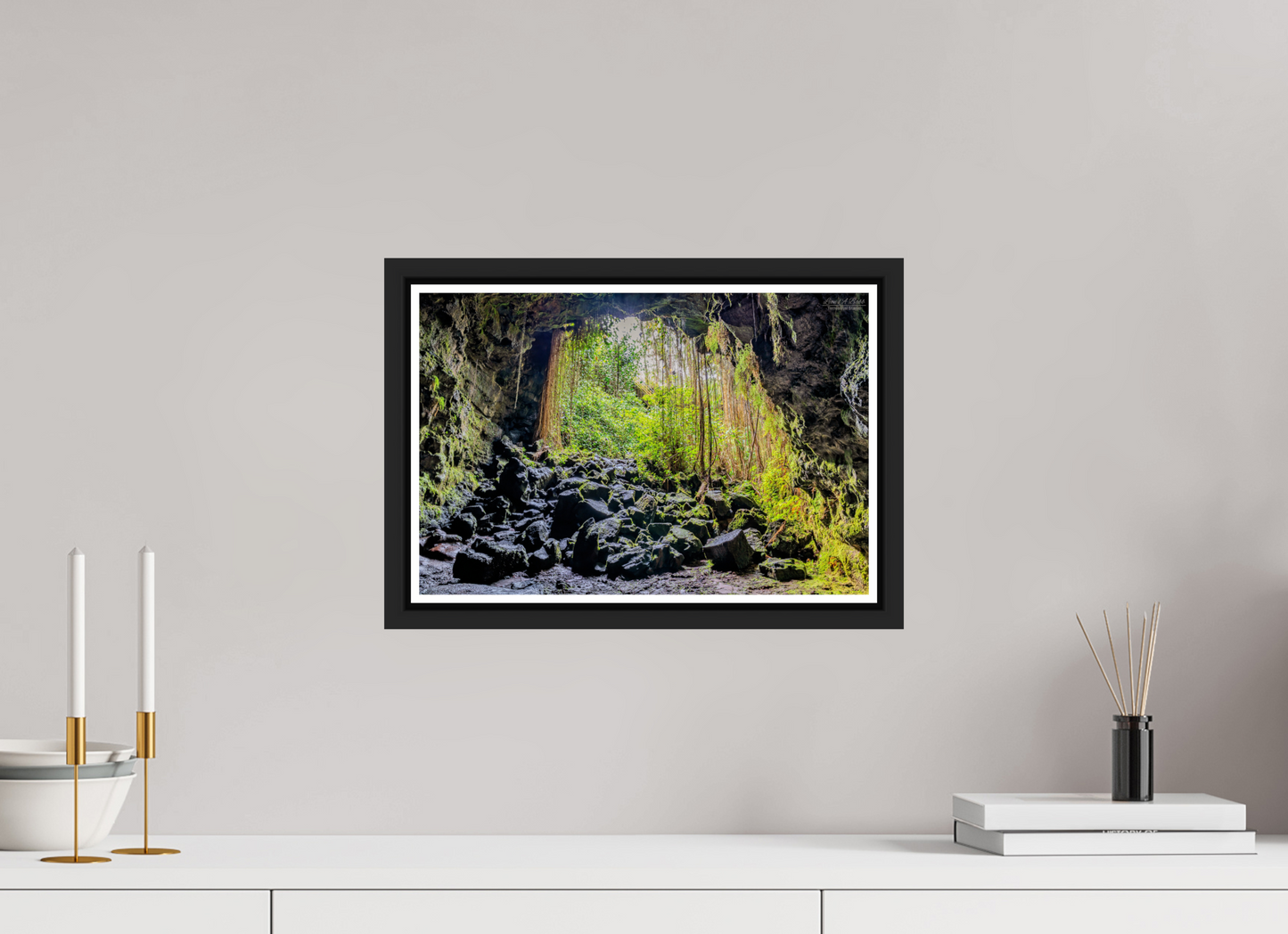 15 x 10″, Black Matte Floater Frame with Acrylic Glass Veil of Solitude 1