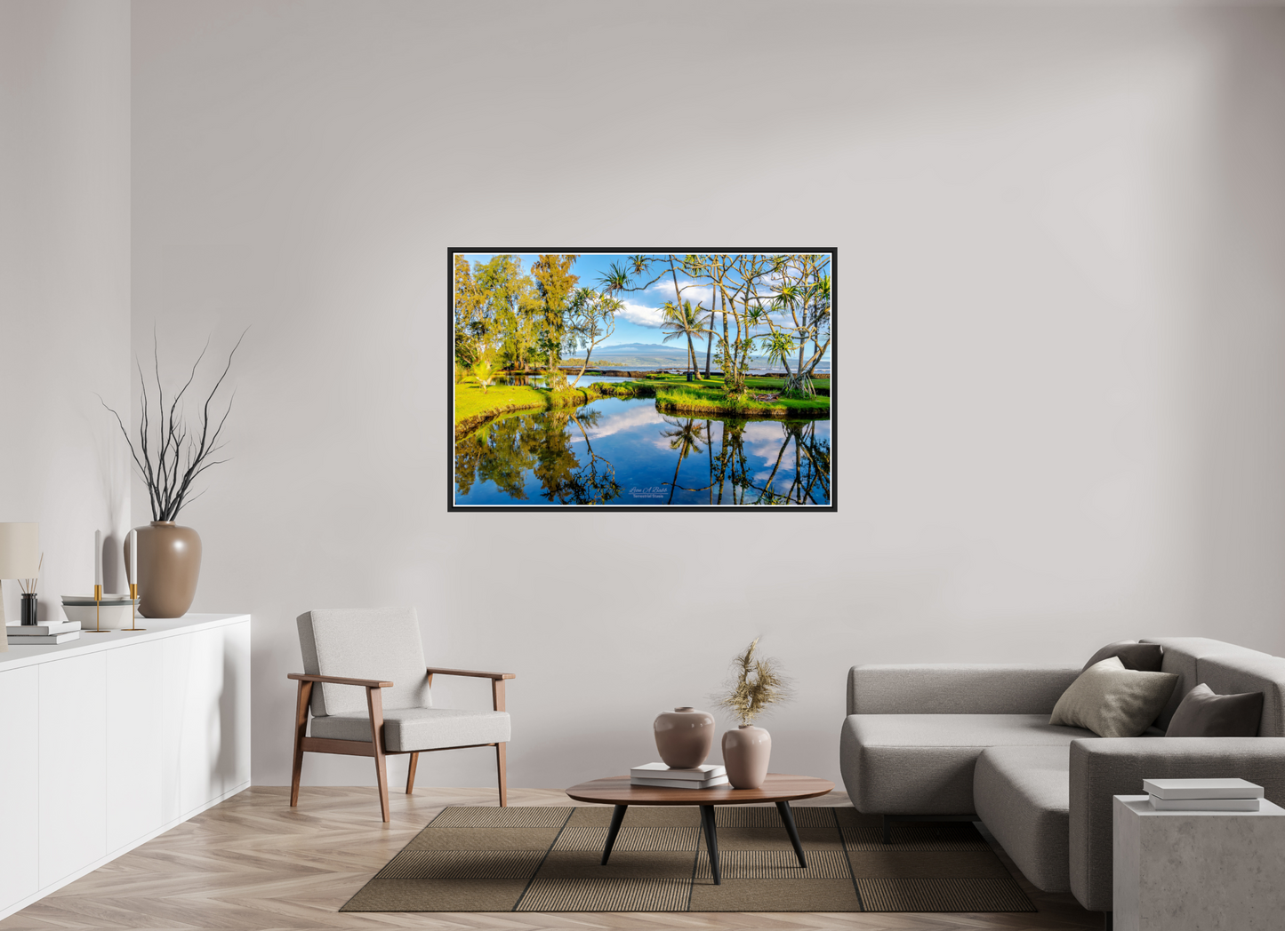 60 x 40″, Black Matte Floater Frame with Acrylic Glass (04B) Richardson Ocean Park
