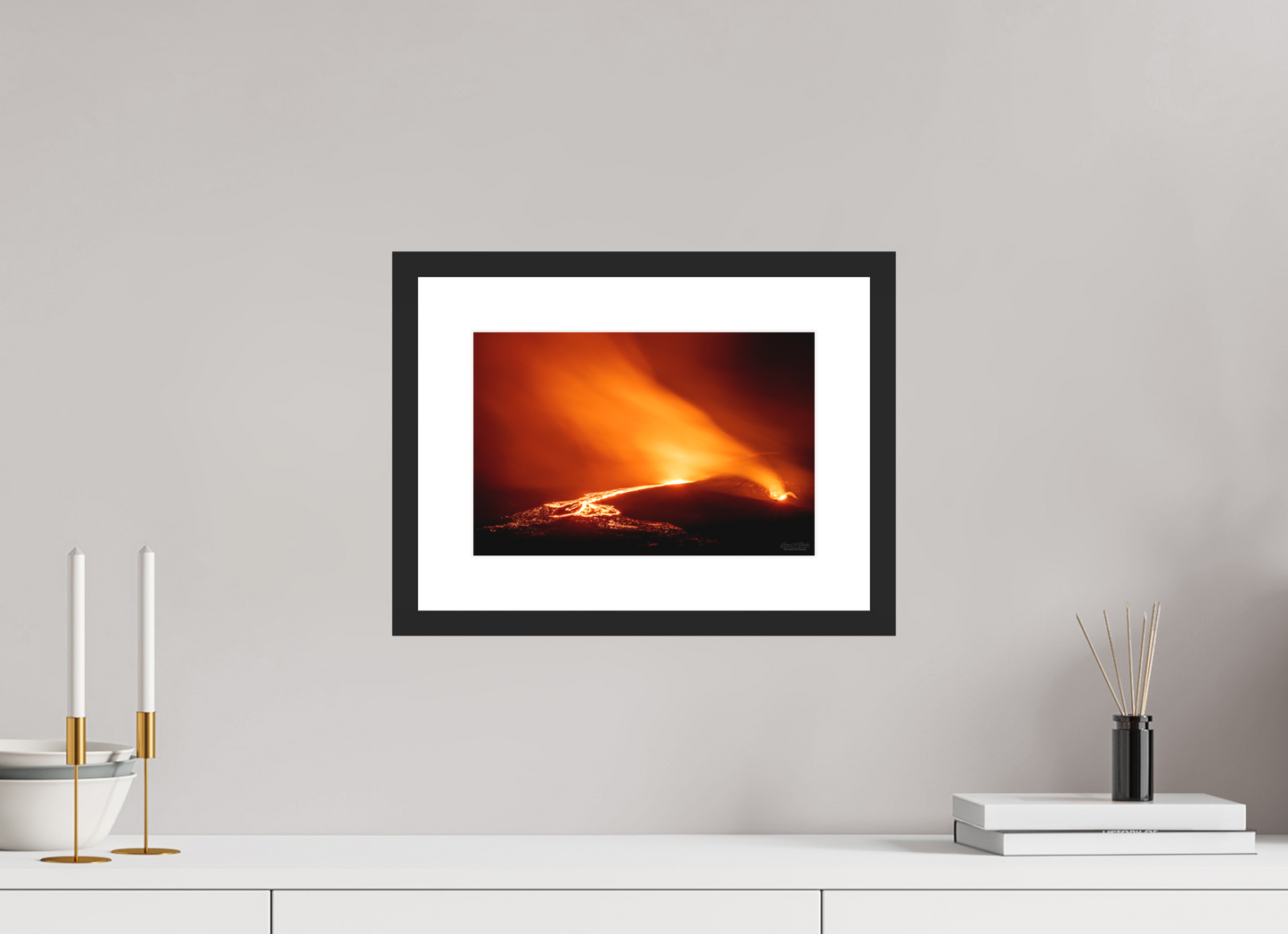 12 x 8″, Classic Black Matte Wood Frame Kīlauea Nights