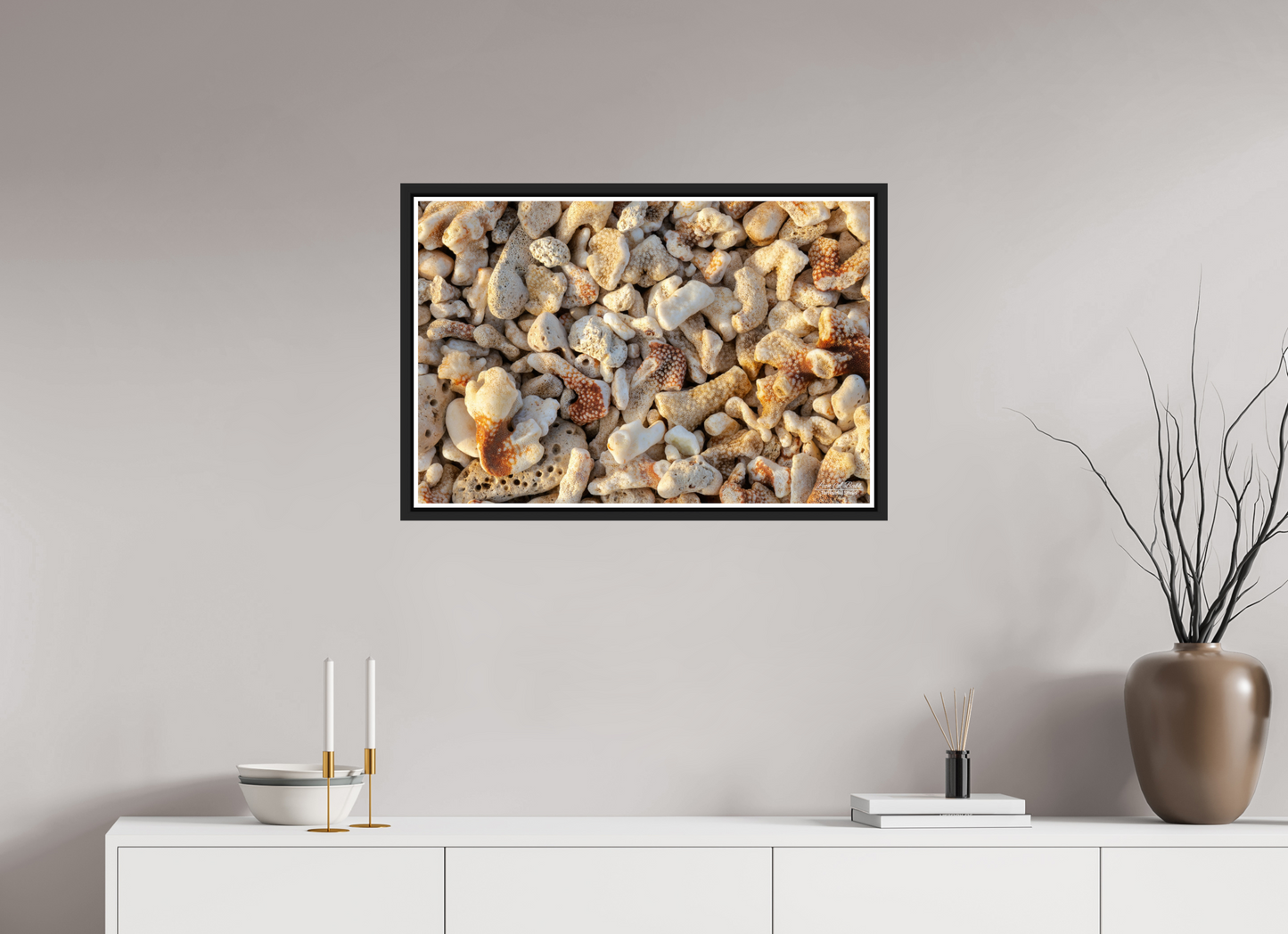 30 x 20″, Black Matte Floater Frame with Acrylic Glass (06A) South Point Beach