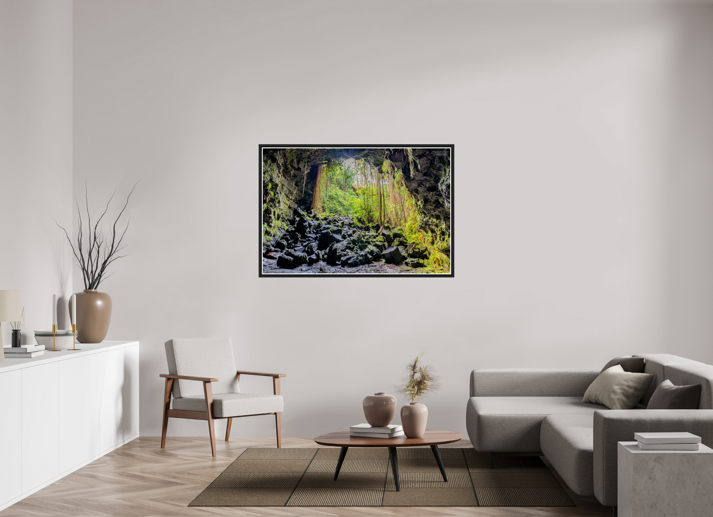 54 x 36″, Black Matte Floater Frame with Acrylic Glass Veil of Solitude 1