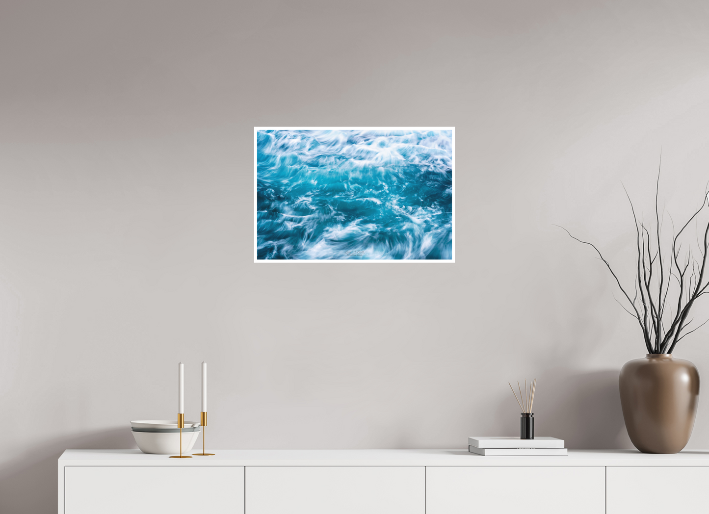 24 x 16″, Photo Print with Matte Lamination (06B) Blue Waves