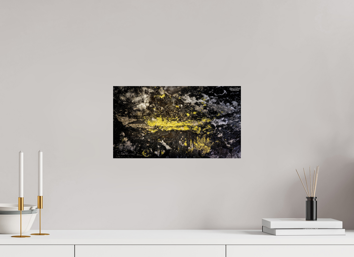 16 x 9″, Photo Print Under Acrylic Glass (10B) Luminous veins of the Kaūmana caves 2